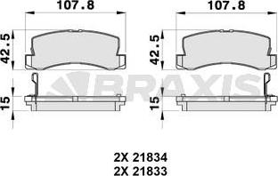 Braxis AB0336 - Тормозные колодки, дисковые, комплект autospares.lv