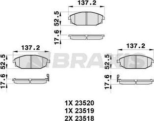 Braxis AB0338 - Тормозные колодки, дисковые, комплект autospares.lv