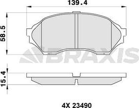 Braxis AB0333 - Тормозные колодки, дисковые, комплект autospares.lv