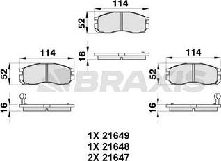 Braxis AB0324 - Тормозные колодки, дисковые, комплект autospares.lv