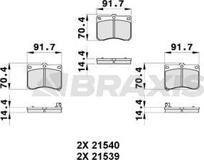 Braxis AB0323 - Тормозные колодки, дисковые, комплект autospares.lv