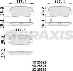 Braxis AB0379 - Тормозные колодки, дисковые, комплект autospares.lv