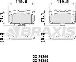 Braxis AB0370 - Тормозные колодки, дисковые, комплект autospares.lv