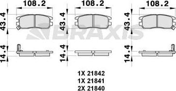 Braxis AB0295 - Тормозные колодки, дисковые, комплект autospares.lv