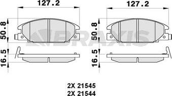 Braxis AB0296 - Тормозные колодки, дисковые, комплект autospares.lv