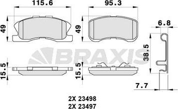 Braxis AB0290 - Тормозные колодки, дисковые, комплект autospares.lv