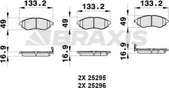 Braxis AB0293 - Тормозные колодки, дисковые, комплект autospares.lv