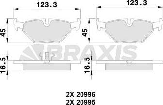 Braxis AB0249 - Тормозные колодки, дисковые, комплект autospares.lv