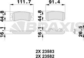 Braxis AB0246 - Тормозные колодки, дисковые, комплект autospares.lv