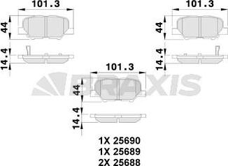 Braxis AB0240 - Тормозные колодки, дисковые, комплект autospares.lv