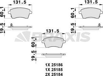 Braxis AB0259 - Тормозные колодки, дисковые, комплект autospares.lv