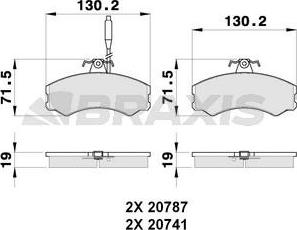 Braxis AB0254 - Тормозные колодки, дисковые, комплект autospares.lv