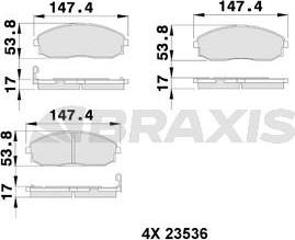 Braxis AB0251 - Тормозные колодки, дисковые, комплект autospares.lv