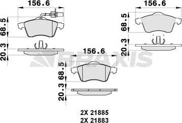 Braxis AB0266 - Тормозные колодки, дисковые, комплект autospares.lv