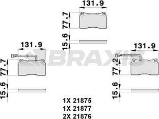 Braxis AB0261 - Тормозные колодки, дисковые, комплект autospares.lv