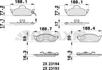 Braxis AB0263 - Тормозные колодки, дисковые, комплект autospares.lv