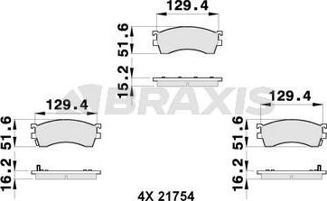 Braxis AB0267 - Тормозные колодки, дисковые, комплект autospares.lv