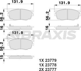 Braxis AB0209 - Тормозные колодки, дисковые, комплект autospares.lv