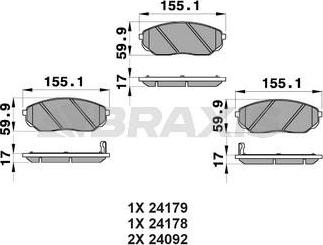 Braxis AB0204 - Тормозные колодки, дисковые, комплект autospares.lv