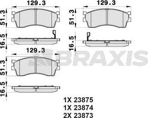 Braxis AB0201 - Тормозные колодки, дисковые, комплект autospares.lv