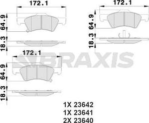 Braxis AB0214 - Тормозные колодки, дисковые, комплект autospares.lv