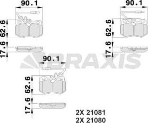 Braxis AB0216 - Тормозные колодки, дисковые, комплект autospares.lv