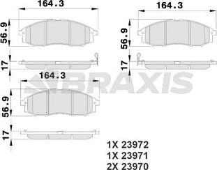 Braxis AB0213 - Тормозные колодки, дисковые, комплект autospares.lv