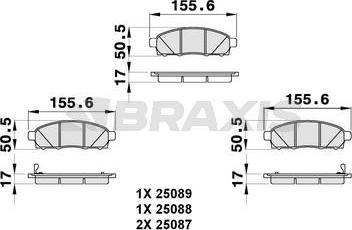 Braxis AB0284 - Тормозные колодки, дисковые, комплект autospares.lv