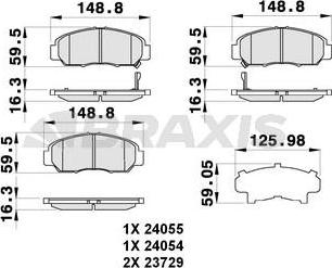 Braxis AB0286 - Тормозные колодки, дисковые, комплект autospares.lv
