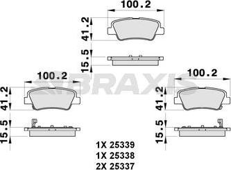 Braxis AB0281 - Тормозные колодки, дисковые, комплект autospares.lv