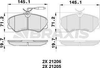 Braxis AB0235 - Тормозные колодки, дисковые, комплект autospares.lv