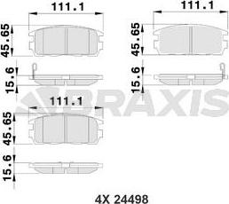 Braxis AB0236 - Тормозные колодки, дисковые, комплект autospares.lv