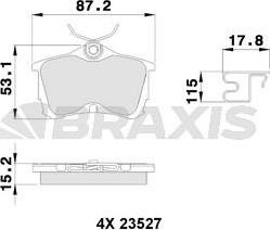 Braxis AB0231 - Тормозные колодки, дисковые, комплект autospares.lv