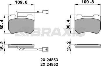 Braxis AB0233 - Тормозные колодки, дисковые, комплект autospares.lv