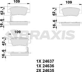 Braxis AB0232 - Тормозные колодки, дисковые, комплект autospares.lv