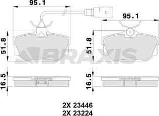 Braxis AB0229 - Тормозные колодки, дисковые, комплект autospares.lv