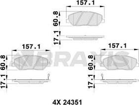 Braxis AB0221 - Тормозные колодки, дисковые, комплект autospares.lv