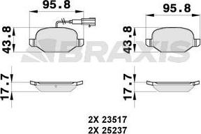 Braxis AB0270 - Тормозные колодки, дисковые, комплект autospares.lv