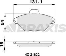 Braxis AB0271 - Тормозные колодки, дисковые, комплект autospares.lv