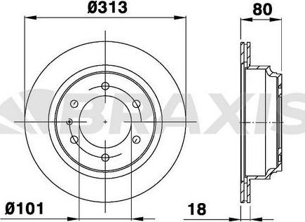 Braxis AD0996 - Тормозной диск autospares.lv