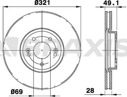 Braxis AD0991 - Тормозной диск autospares.lv