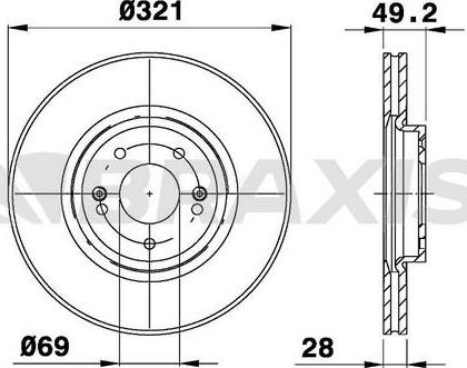 Braxis AD0992 - Тормозной диск autospares.lv