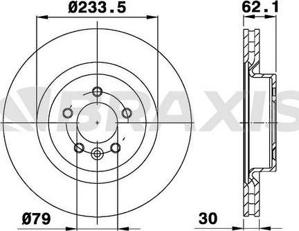 Braxis AD0984 - Тормозной диск autospares.lv