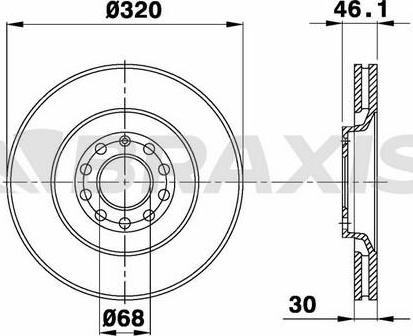 Braxis AD0983 - Тормозной диск autospares.lv