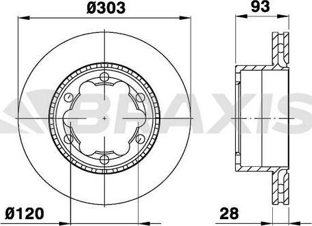 Braxis AD0987 - Тормозной диск autospares.lv