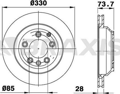 Braxis AD0977 - Тормозной диск autospares.lv