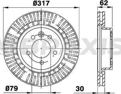 Braxis AD0401 - Тормозной диск autospares.lv