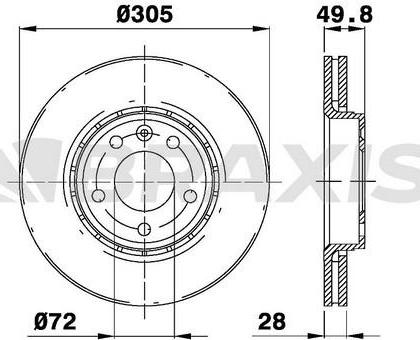 Braxis AD0062 - Тормозной диск autospares.lv