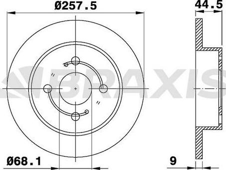 Braxis AD0001 - Тормозной диск autospares.lv