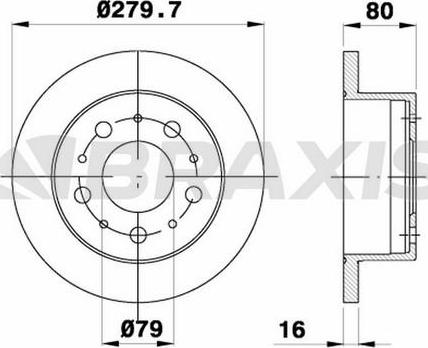 Braxis AD0002 - Тормозной диск autospares.lv